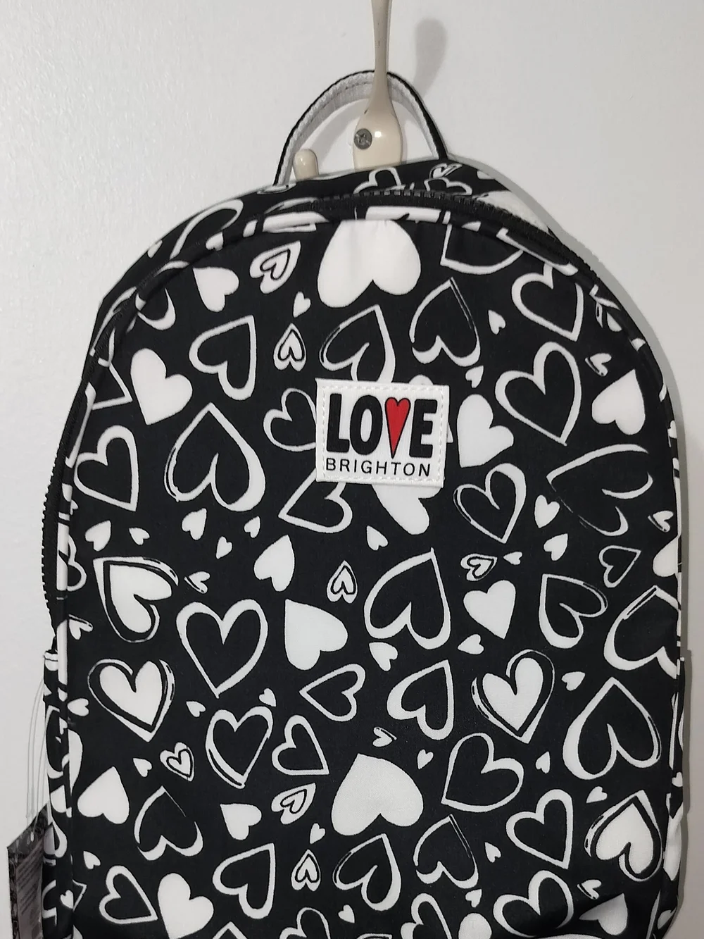 Brighton Love Heart Print Black & White Backpack NWT